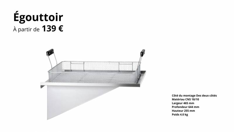 Egouttoir panier friteuse