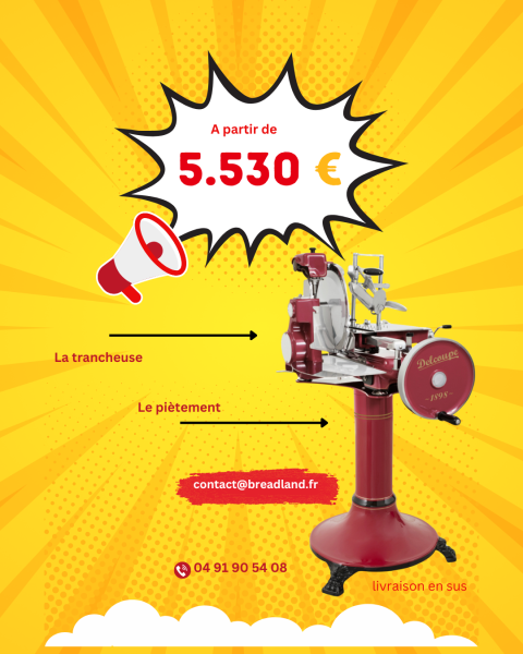 Trancheur à Jambon VINTAGE Gamme ROUGE BREAD LAND Marseille