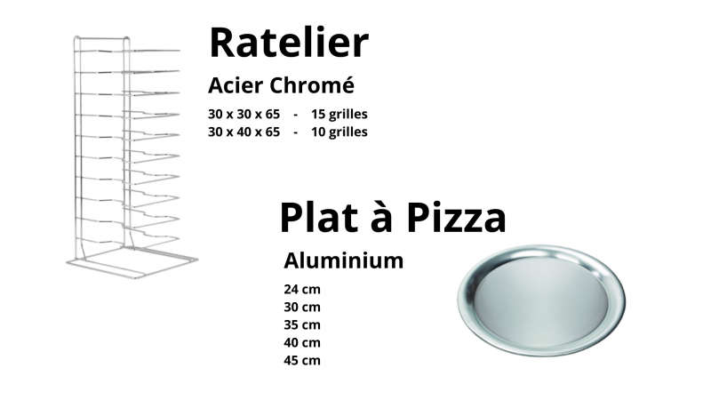 Ratelier Acier Chromé   -   Plat à Pizza Aluminium