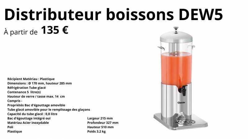Distributeur boissons DEW5   Concept Hôtellerie Petit Déjeuner - Réchauffe plats et boissons