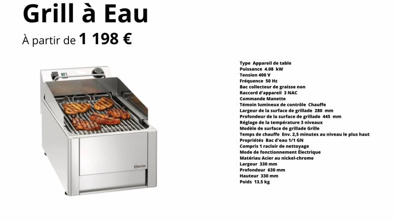 Concept  grillades Sélection d'équipements professionnels pour food truck,  snack ou restaurant pour réaliser des grillades