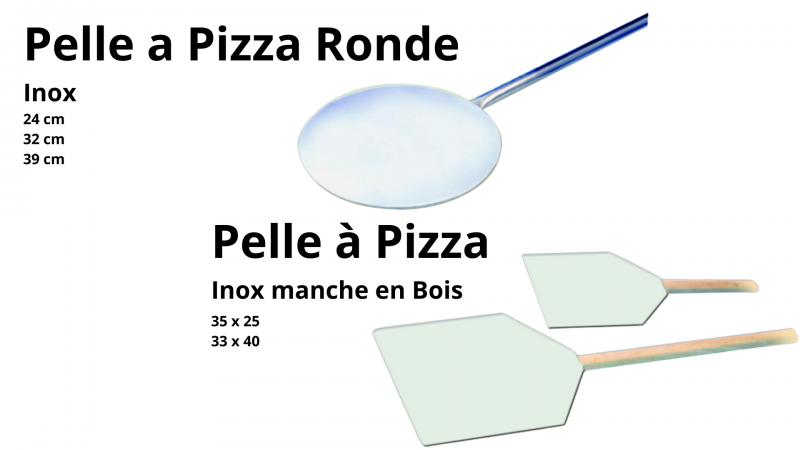 Pelle à Pizza Ronde - Inox (3 tailles)   -   Pelle à Pizza - Inox manche en bois (2 tailles)