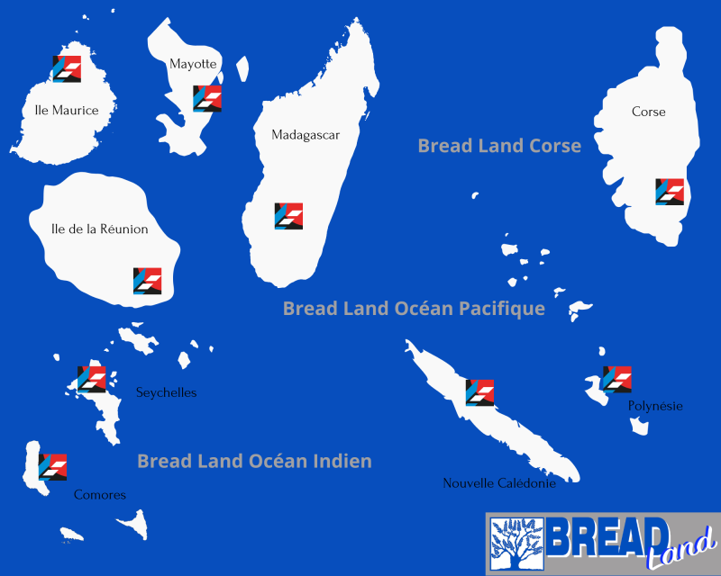 Bread Land, distributeur exclusif Bongard Océan Indien, Océan Pacifique et Corse