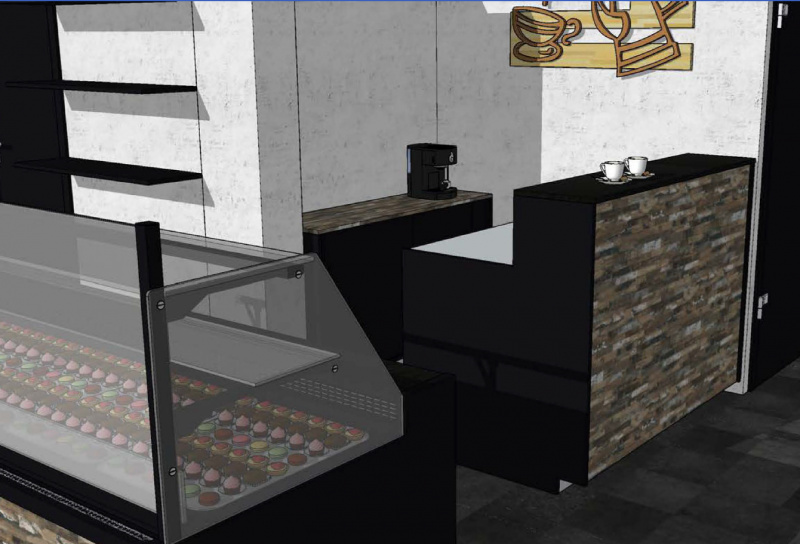 Elévation en 3D Comptoir Bar