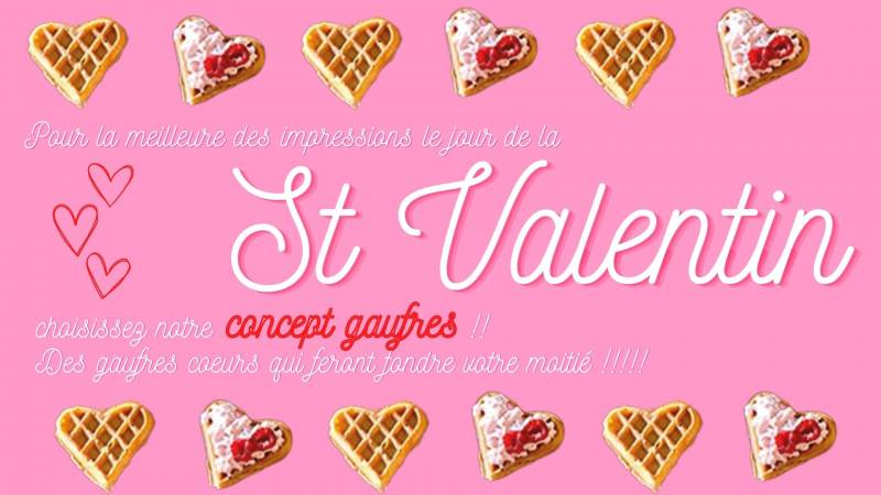 St Valentin - Gaufres cœur